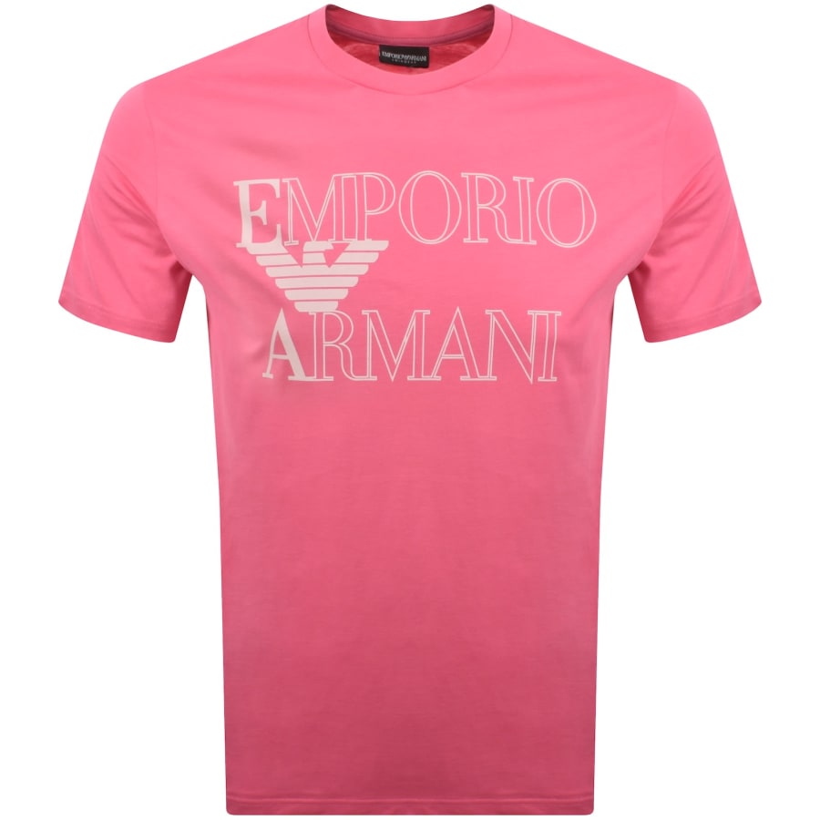 Emporio Armani Logo T Shirt Pink | Mainline Menswear x